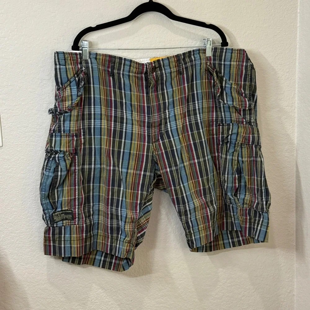 Vintage Polo Ralph Lauren Men Plaid Cargo Shorts Multi Color Type C-1 Utility 44